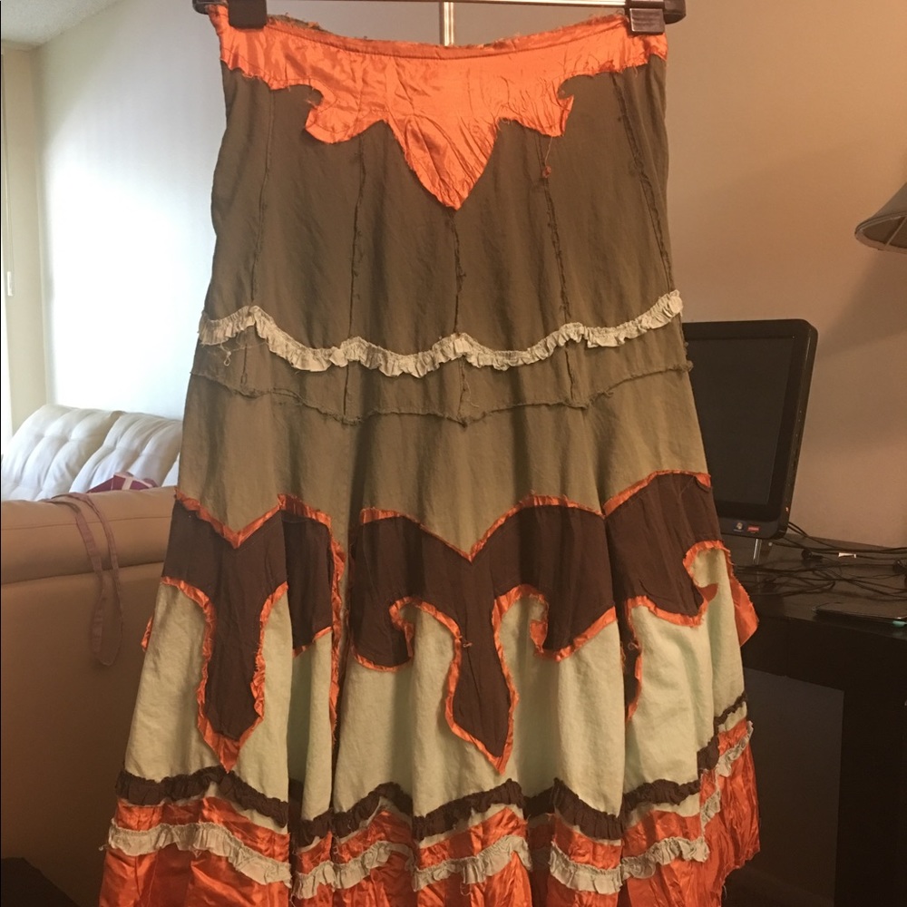 Colorful multi textured skirt
