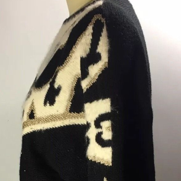 Vintage Sweater Chrysantheme Butterfly 80's Glam - Picture 4 of 5