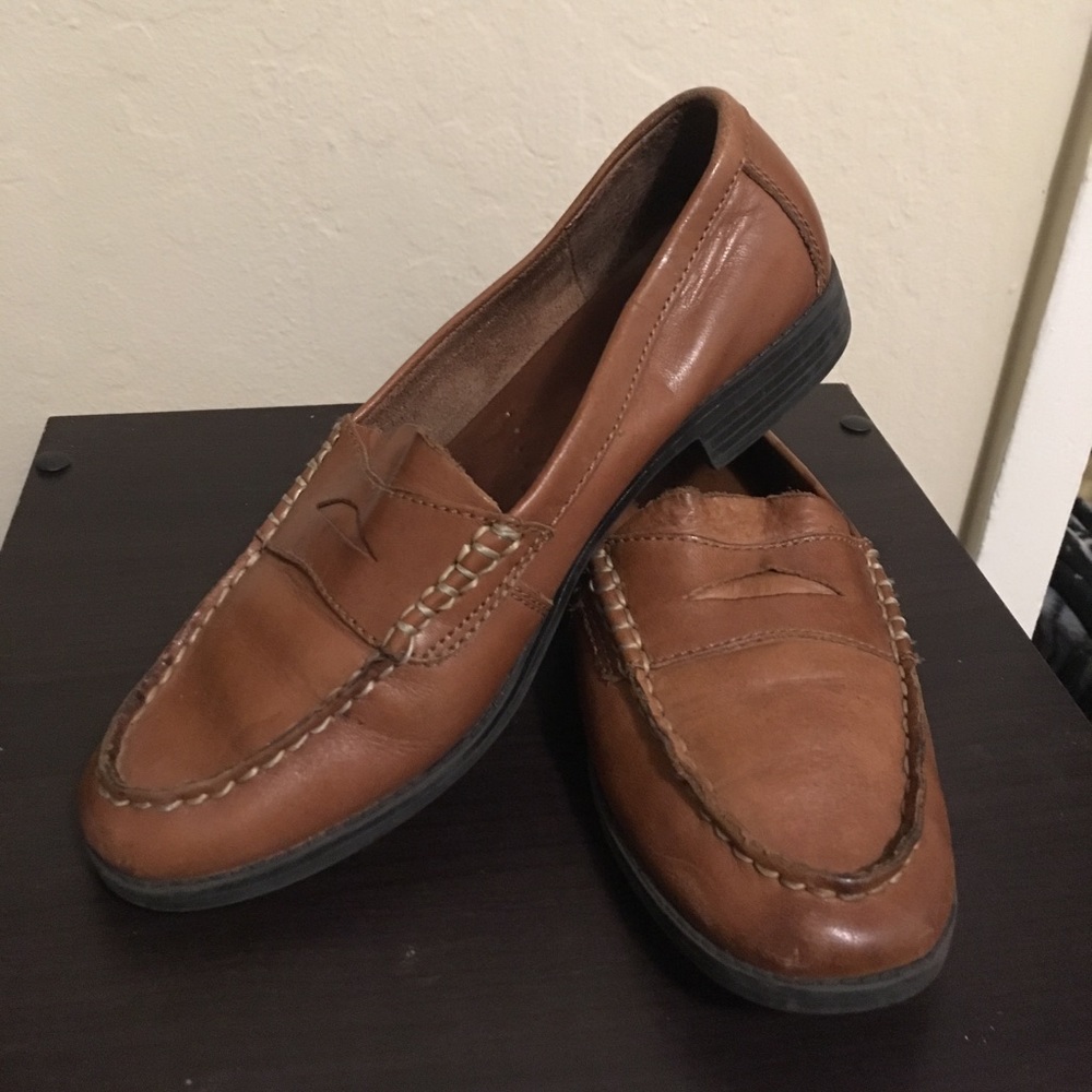Bass Leather Loafers - Cognac