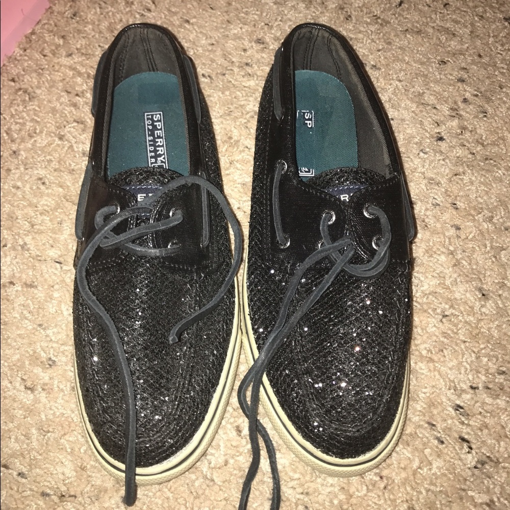 Black Sparkly Sperry's