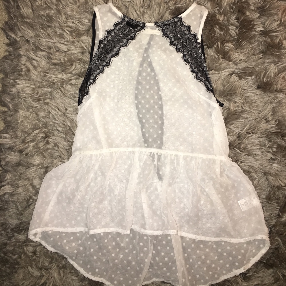 NWOT Lush sheer & lace tank