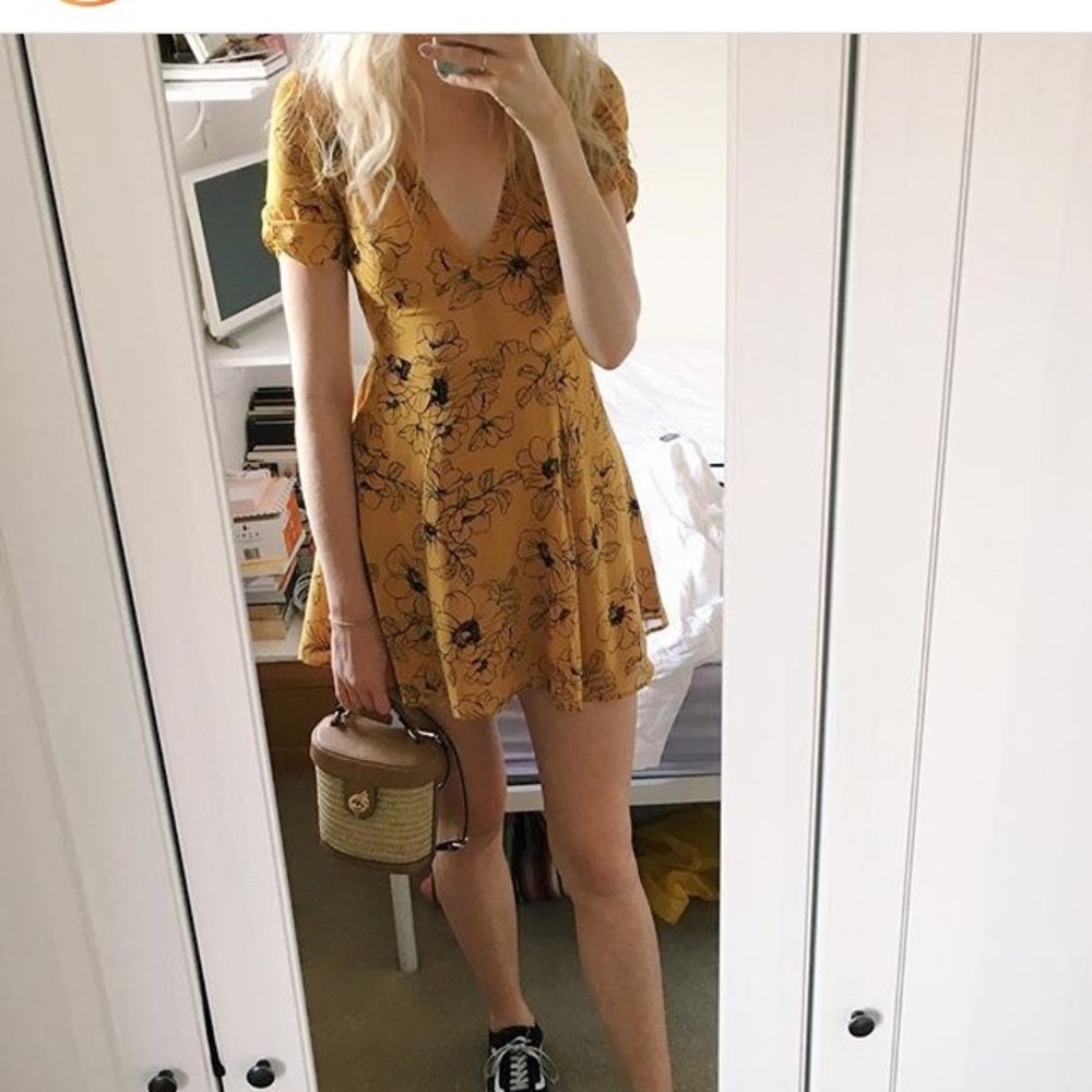 ISO forever 21 fit and flare mustard floral dress