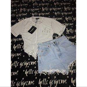 BRAND NEW Asymmetrical Stripe Top