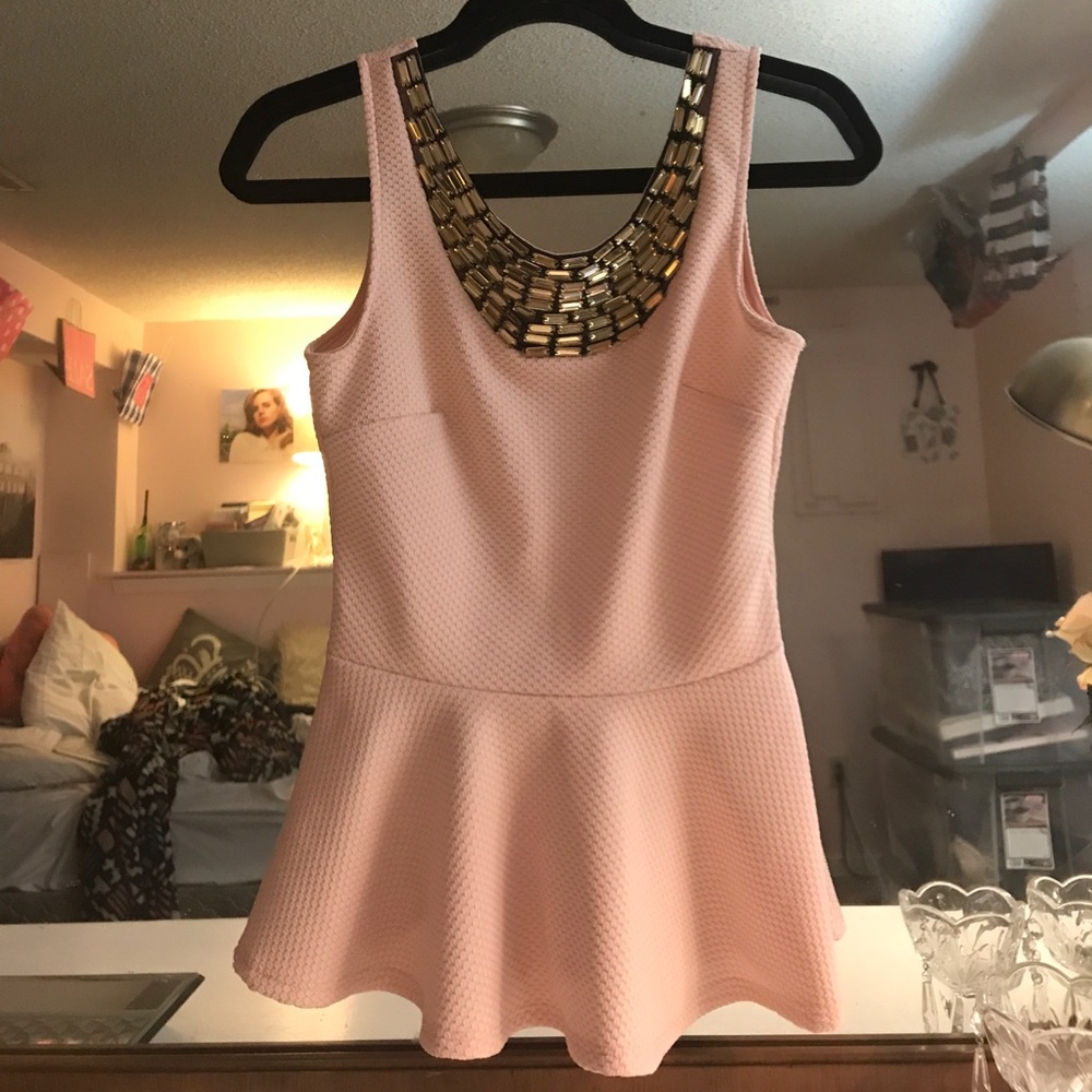 Beaded Peplum Blouse