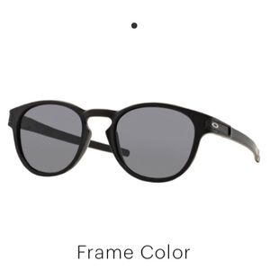 Matte black Oakley round sun glasses