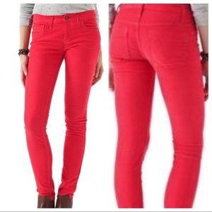 Free People Hot Pink Skinny Corduroy Jeans