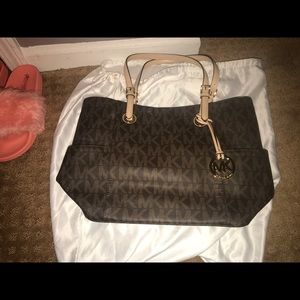 MICHAEL KORS brown logo purse