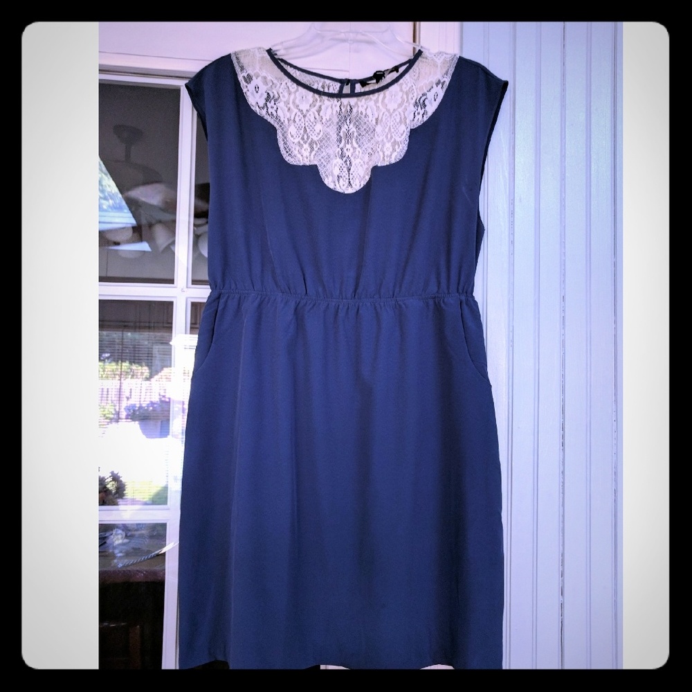 Forever 21 Blue and White Lace dress.