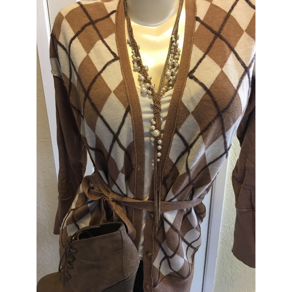 Fun Argyle cardigan from Loft L