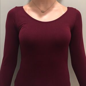 Maroon long sleeve top