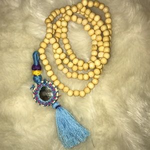 Boho mirror tassel necklace