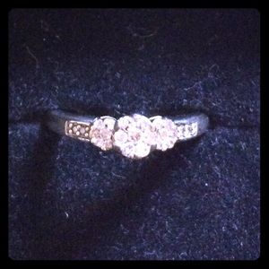 Triple Flower Diamond Ring