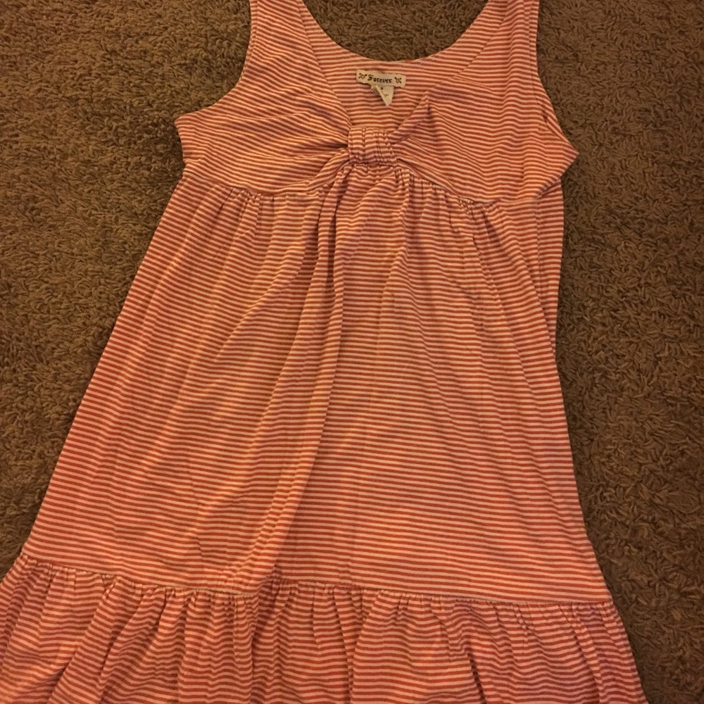 Striped orange and creme dress