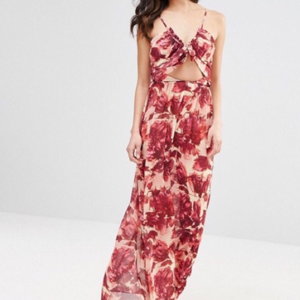 For Love & Lemons Wild Rose Floral Maxi Dress