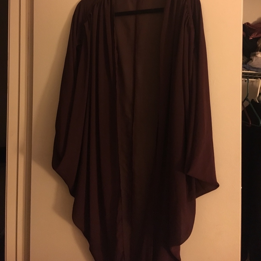 Cotton on wine colored sheer cape