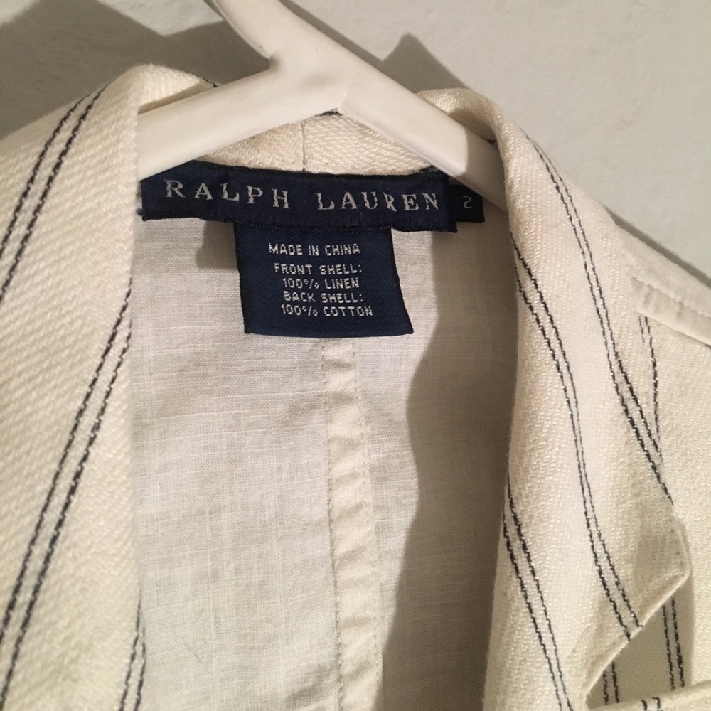 Ralph Lauren Ivory Pinstriped linen vest - Picture 4 of 5