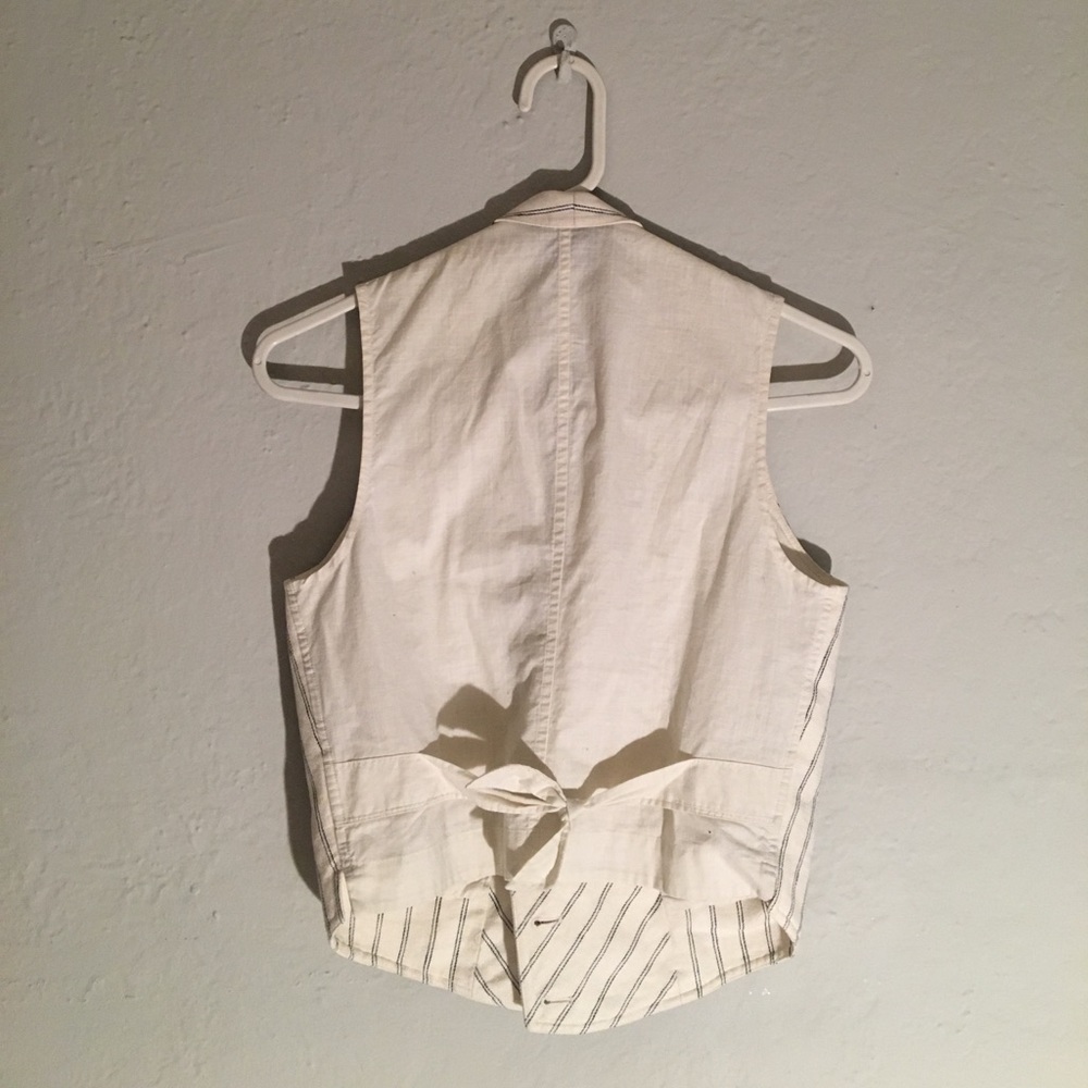 Ralph Lauren Ivory Pinstriped linen vest - Picture 5 of 5