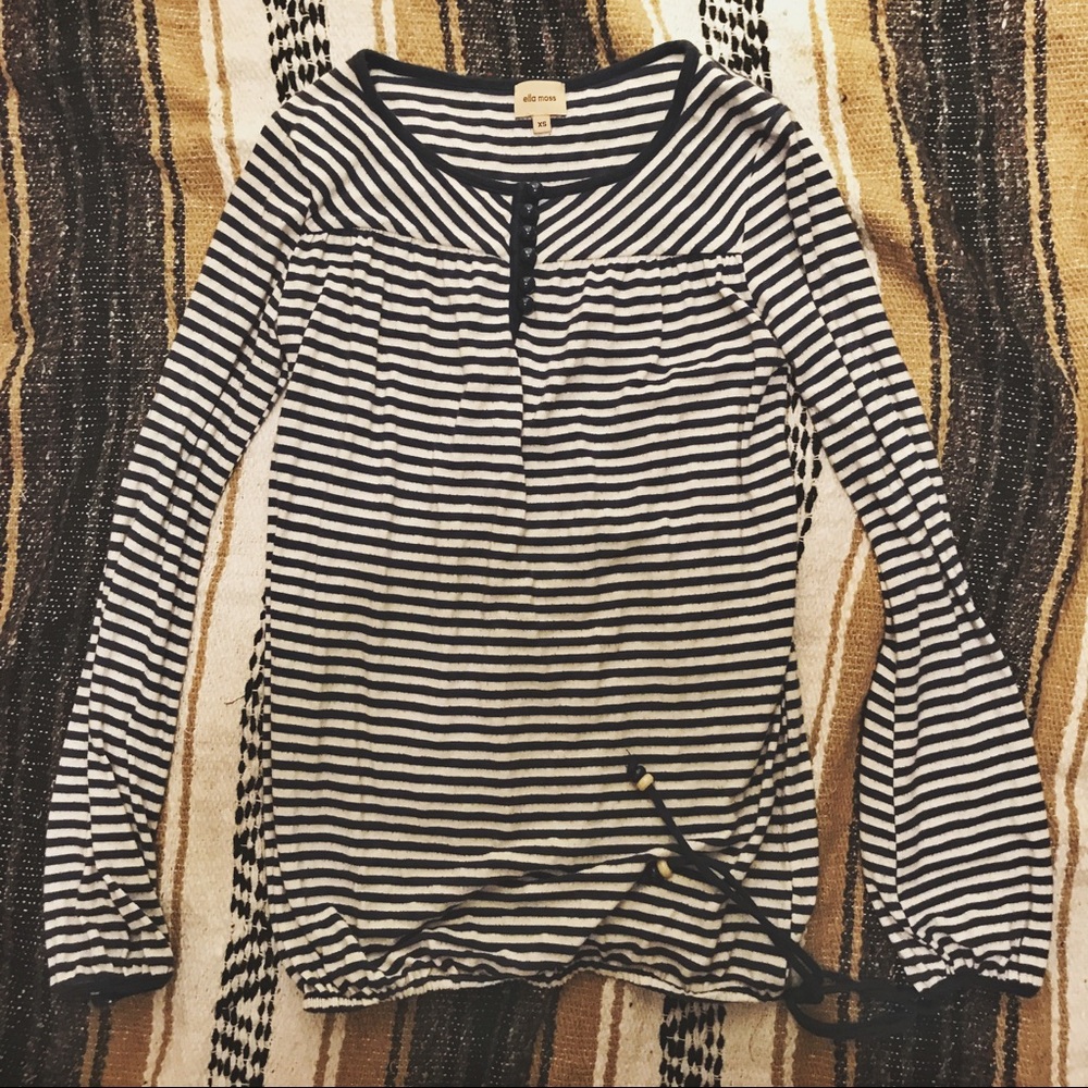 Ella Miss long sleeve bungee cord striped tee
