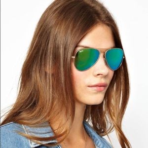 Original Ray-Ban green mirror lenses aviators