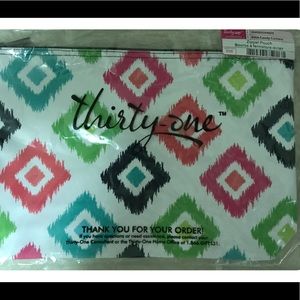 Thirty One Large Zipper Pouch Candy Corners