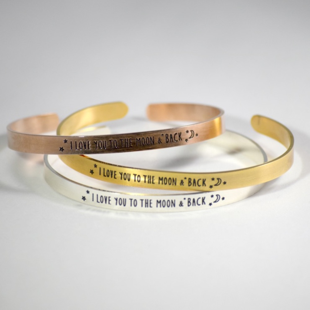 •Engraved Stackable Bangles (NWT)• - Picture 2 of 6