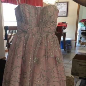 Pink and silver prom dress