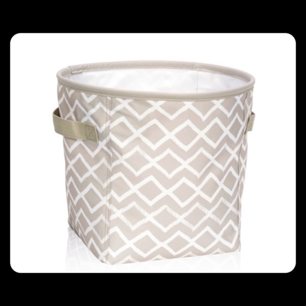 Thirty One Mini Storage Bin Taupe Dancing Diaminds