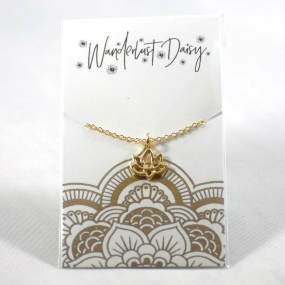 ⭐️Dainty Minimalist Lotus Necklace•Gold⭐️