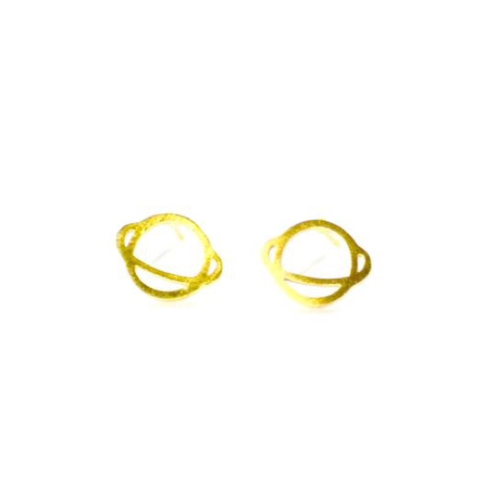 •Planet Stud Earrings• Dainty Minimalist Jewelry