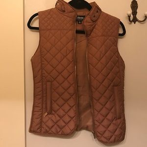 Brown quilted vest