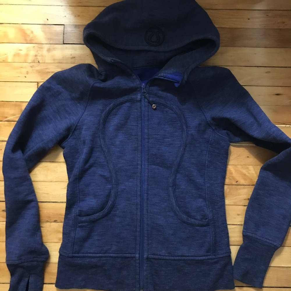 NWOT Lululemon scuba hoodie sz 6/ black/ blue RARE