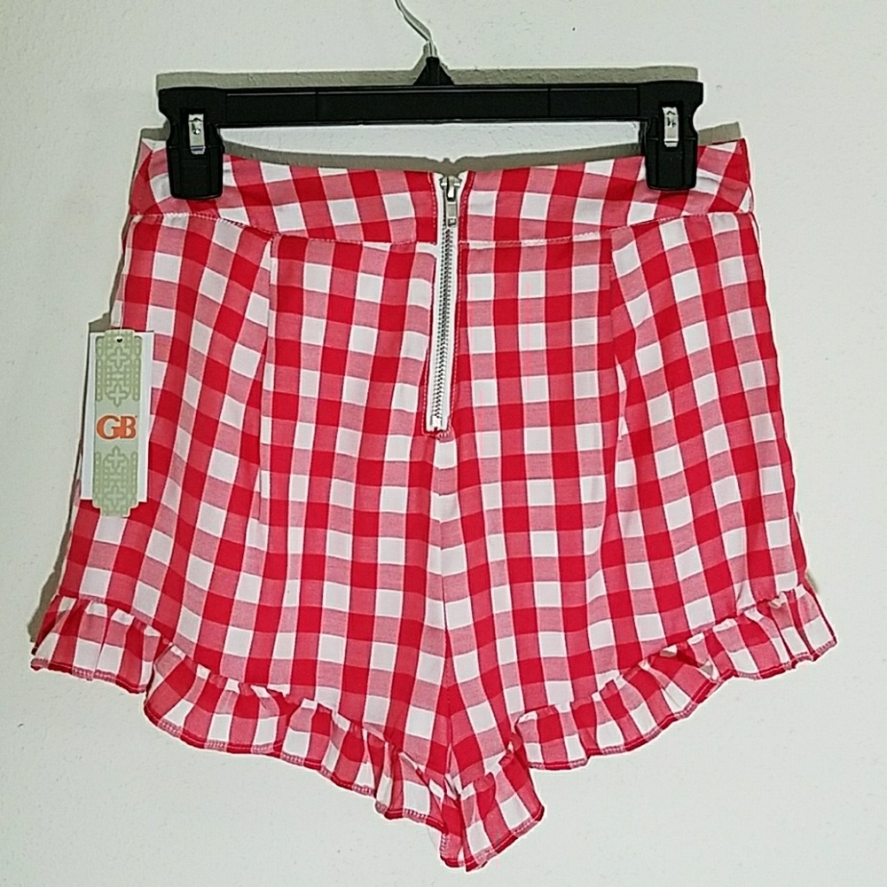 MY FAV! Red Gingham Print Ruffle Shorts - Picture 4 of 5