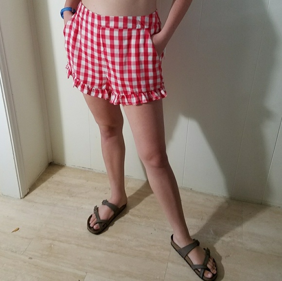 MY FAV! Red Gingham Print Ruffle Shorts - Picture 5 of 5