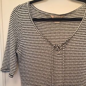 Lucky Brand Black & White Striped T-Shirt M