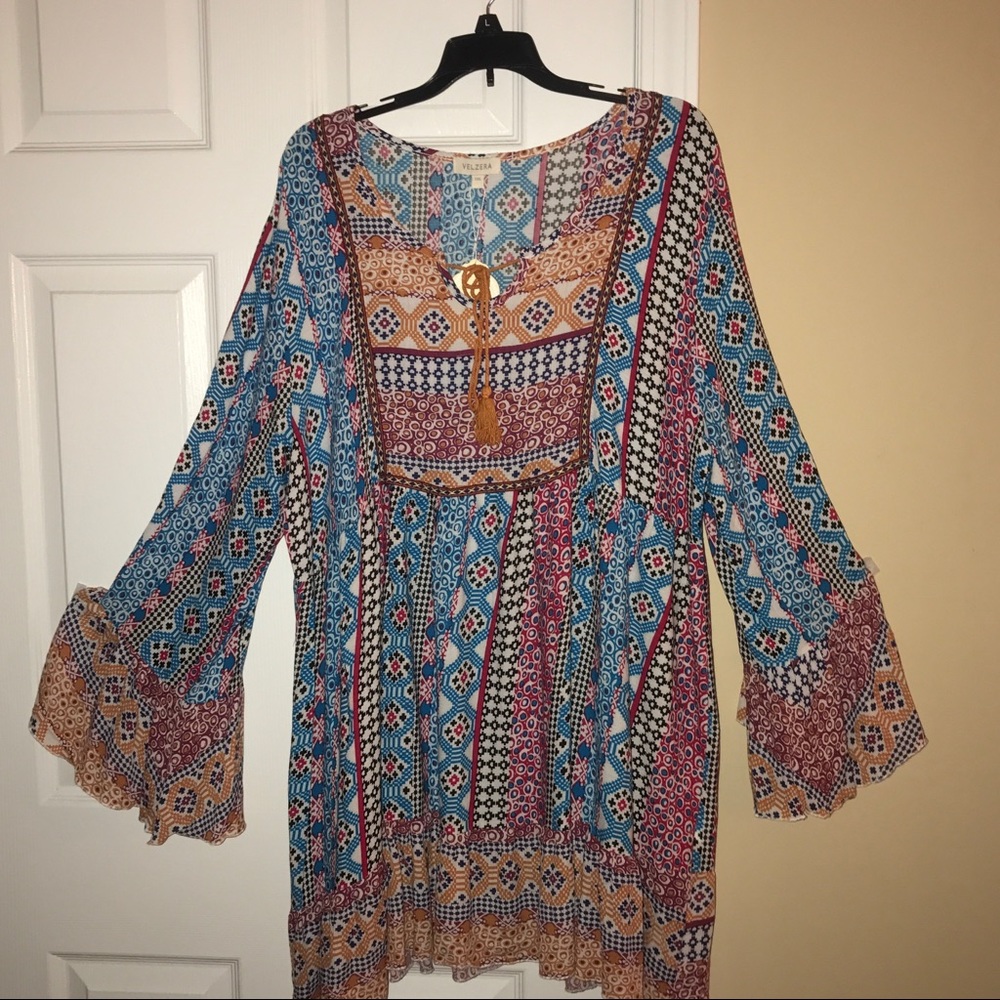 Velzera Boho Bell Sleeve Dress