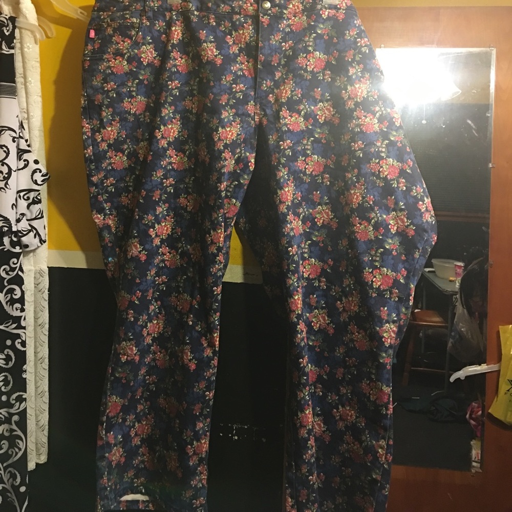 Floral Print Jeans from Woman Within