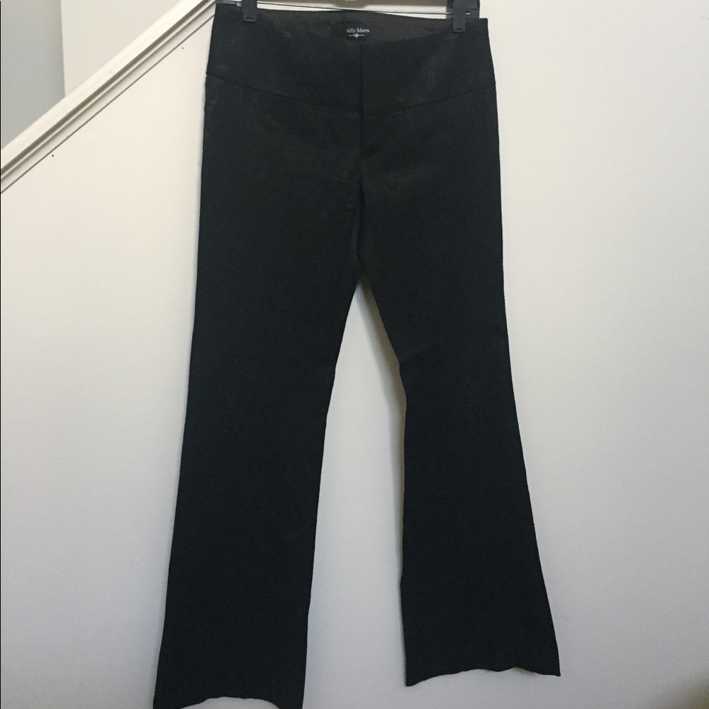 Black bootleg low-rise pants