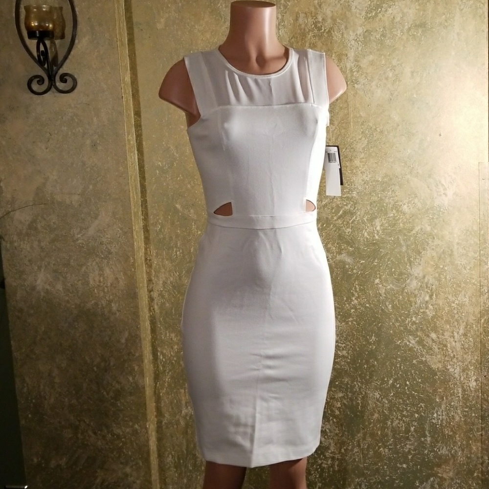 NWT Bloomingdale's Ivory Illusion & Cut-outs Dress