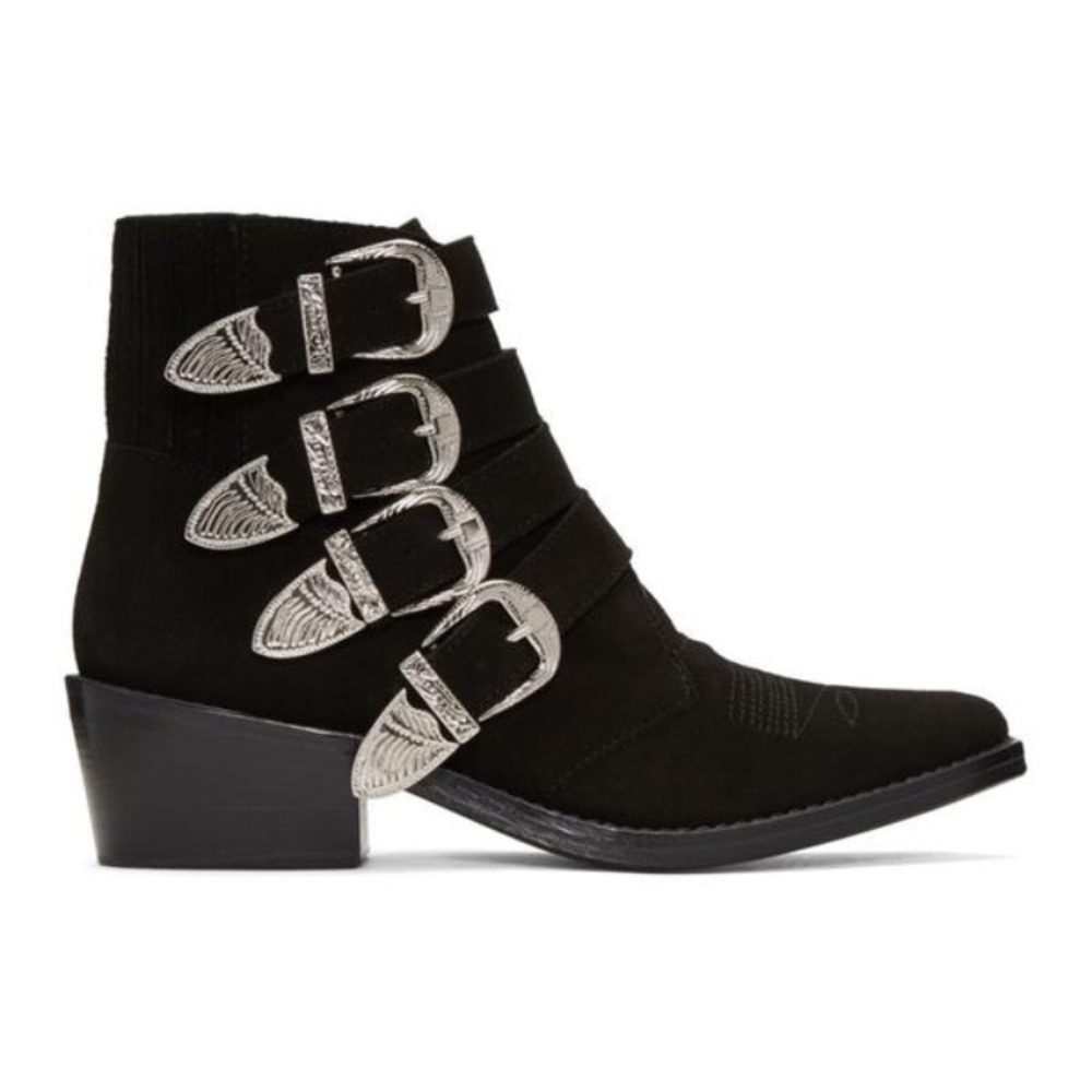 Toga pulla suede western buckle boots