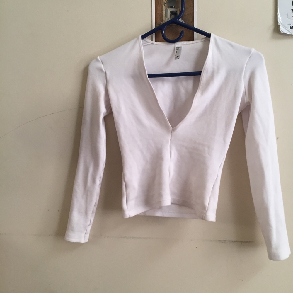 Deep V American Apparel top.