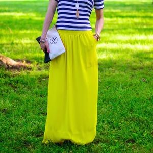 NWT Yellow Maxi Skirt w/ Pockets