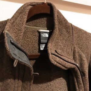 Brown North Face Zip Up Sweater