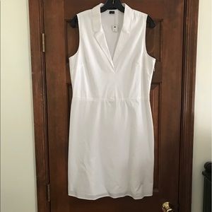 Theory White Sleeveless/Collared Dress