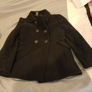 Girl's black pea coat