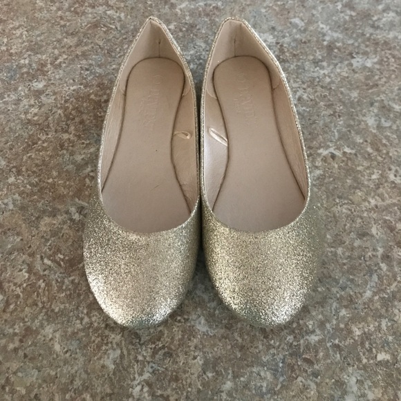 david's bridal gold flats