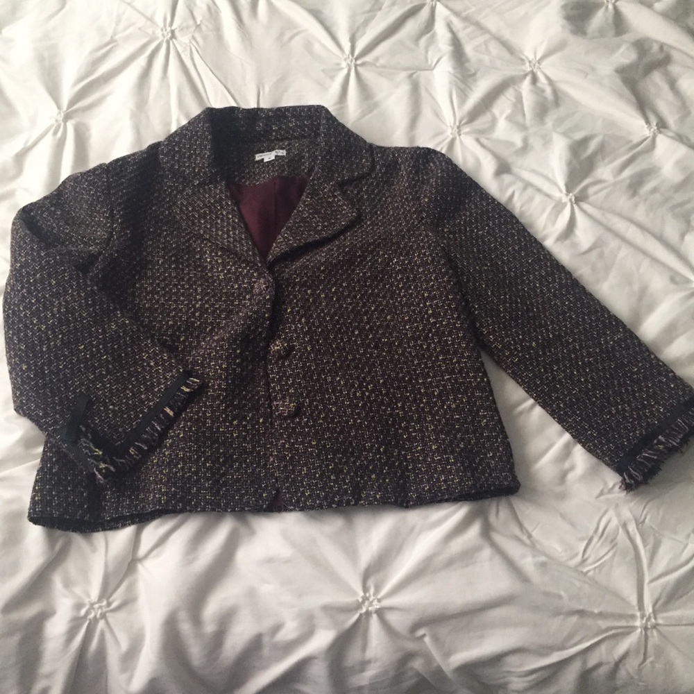 Sweet Lily Purple Button Coat/Blazer with Fringe