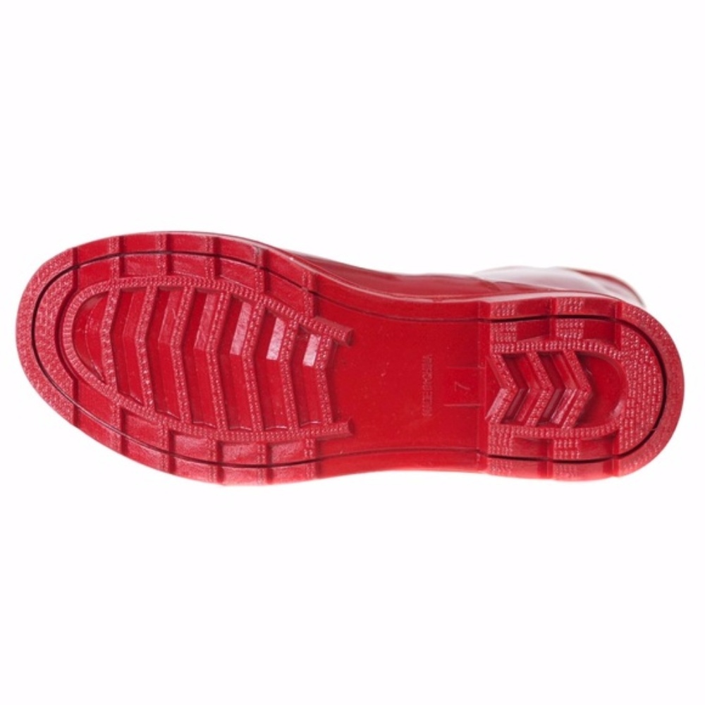 Women's Rain Boots, 14" Classic Red Rubber Wellies Rainboots, NEW - Picture 3 of 4