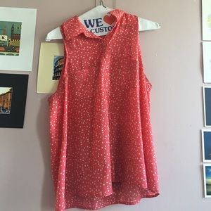 Forever 21 pink polka dot top