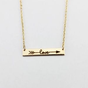 16" Love & arrow bar necklace.  LOVE wins!!