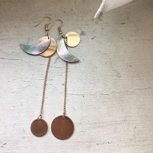 Asymmetrical moon earrings